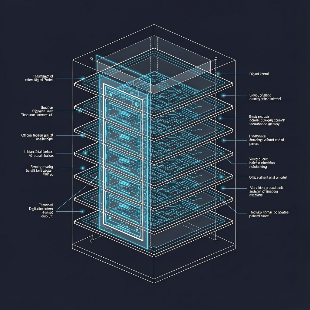System interface wireframe schematic